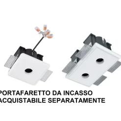 Faretti Da Incasso-Selezionato da Mazzolaluce Faretto spoty da incasso nero led 12w 3000k cri90