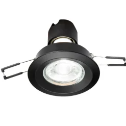 Faretti Da Incasso-IsyLuce Faretto tondo nero da incasso per controsoffitto simplie