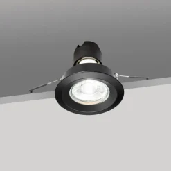 Faretti Da Incasso-IsyLuce Faretto tondo nero da incasso per controsoffitto simplie