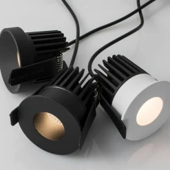Faretti Da Incasso-Selezionato da Mazzolaluce Faretto tondo nero incasso led per cartongesso 9w 3000k