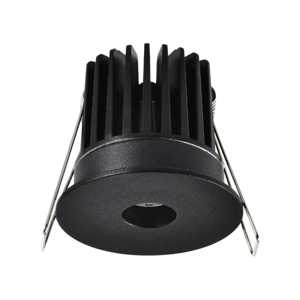 Faretti Da Incasso-Selezionato da Mazzolaluce Faretto tondo nero led da incasso 8w 3000k per cartongesso