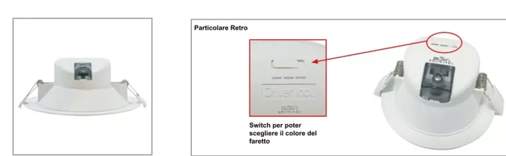 Faretti Da Incasso-Selezionato da Mazzolaluce Faretto tricolor da incasso rotondo soffitto 17w 3000k/4000k/6000k
