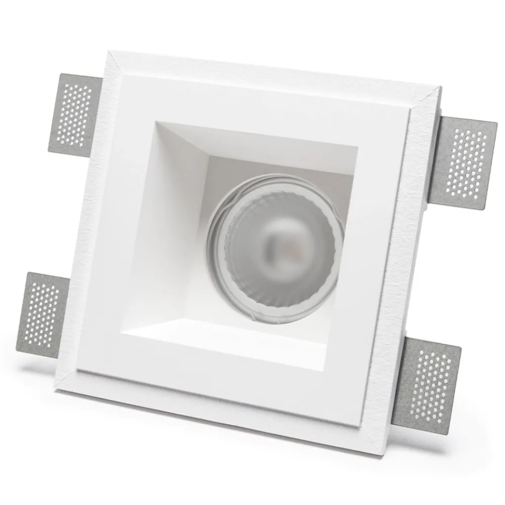 Faretti Da Incasso-Selezionato da Mazzolaluce Faro di gesso cristaly quadrato da incasso led 6,5w 3000k