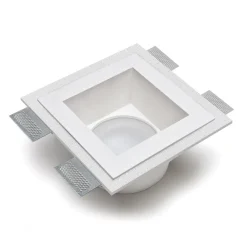 Faretti Da Incasso-Selezionato da Mazzolaluce Faro di gesso cristaly quadrato da incasso led 6,5w 3000k