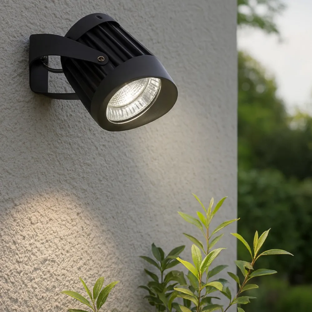 Faretti Da Esterno-Selezionato da Mazzolaluce Faro nero per esterno 10w 3000k orientabile