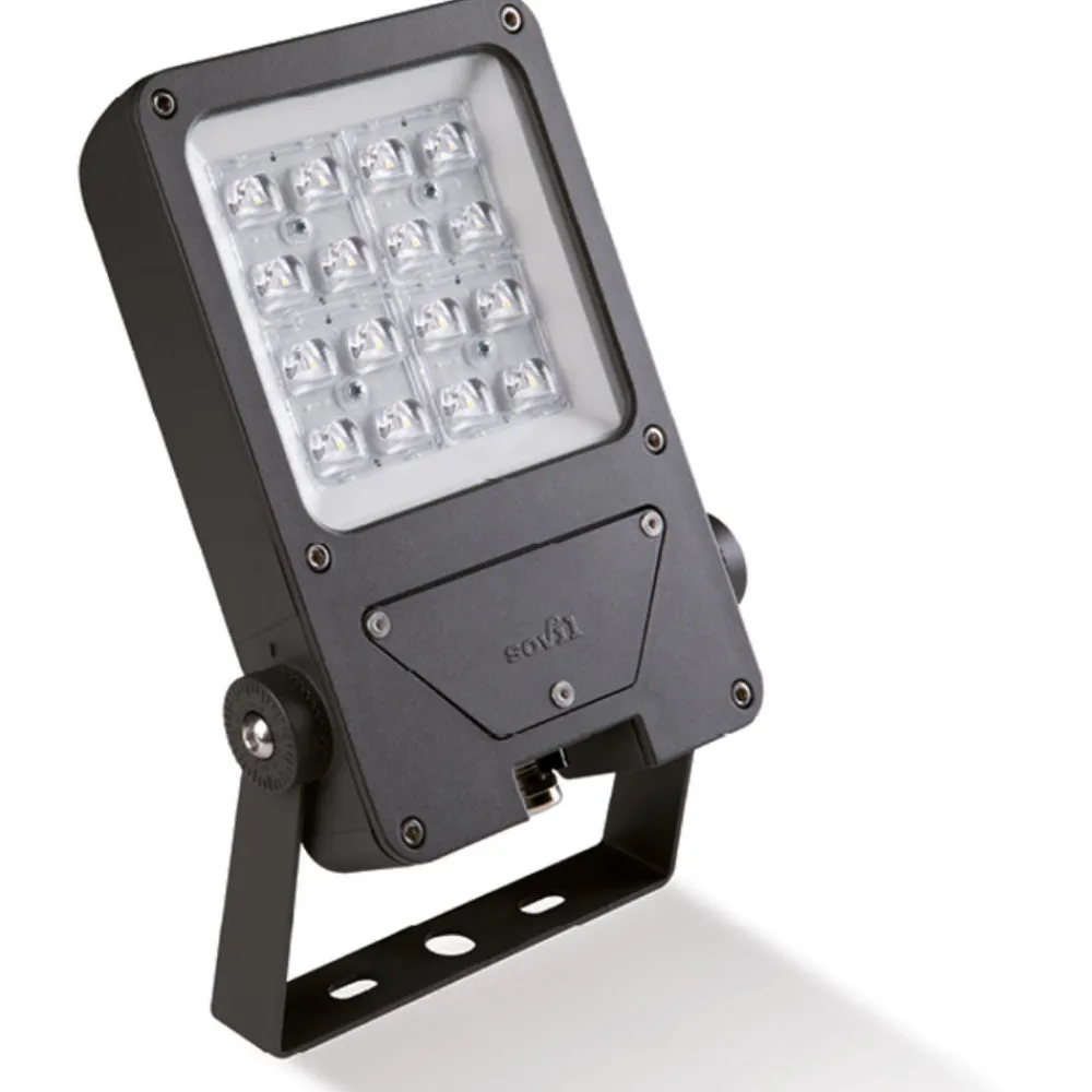 Faretti Da Esterno-Selezionato da Mazzolaluce Faro proiettore da esterno led 35w 3000k ip67 ottica 150 x 80 grigio