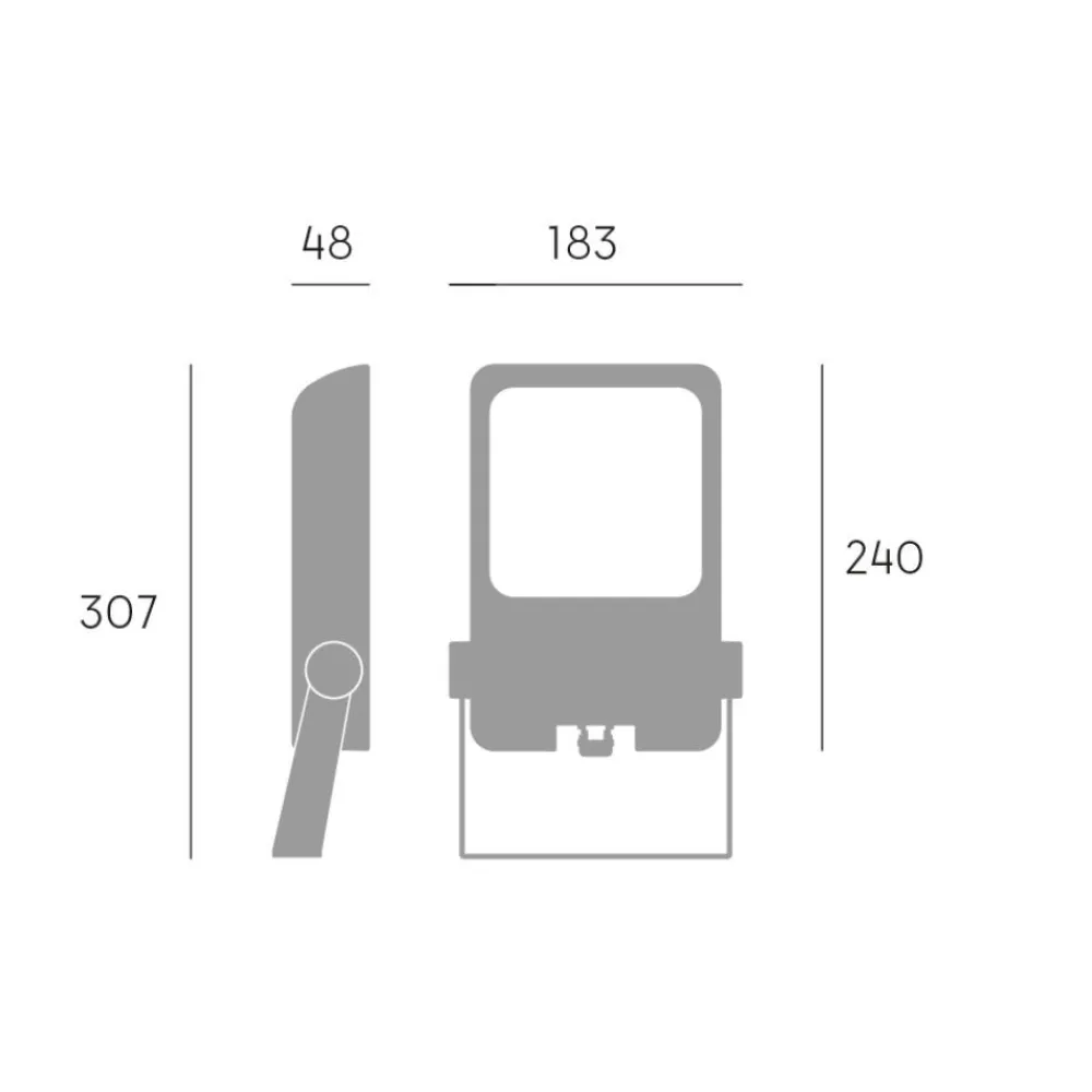 Faretti Da Esterno-Selezionato da Mazzolaluce Faro proiettore da esterno led 35w 4000k ottica 150x150 grigio ip67