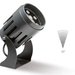 Faretti Da Esterno-Selezionato da Mazzolaluce Faro proiettore grigio da esterno led 25w 3000k ip65
