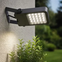 Faretti Da Esterno-Selezionato da Mazzolaluce Faro proiettore grigio per esterno led 35w 3000k ottica 120x60 ip67