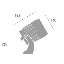 Faretti Da Esterno-Selezionato da Mazzolaluce Faro proiettore 25w 3000k ottima 40 grigio per esterno ip65