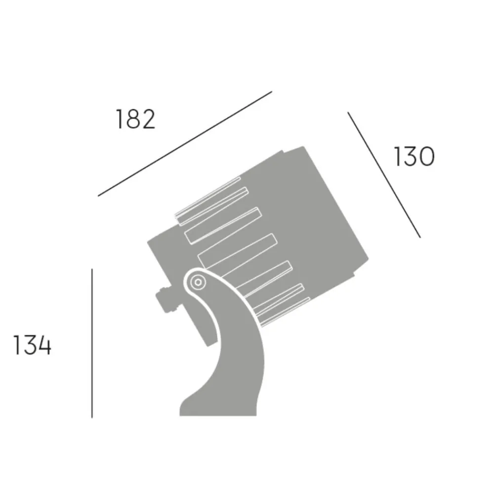 Faretti Da Esterno-Selezionato da Mazzolaluce Faro proiettore 25w 3000k ottima 40 grigio per esterno ip65
