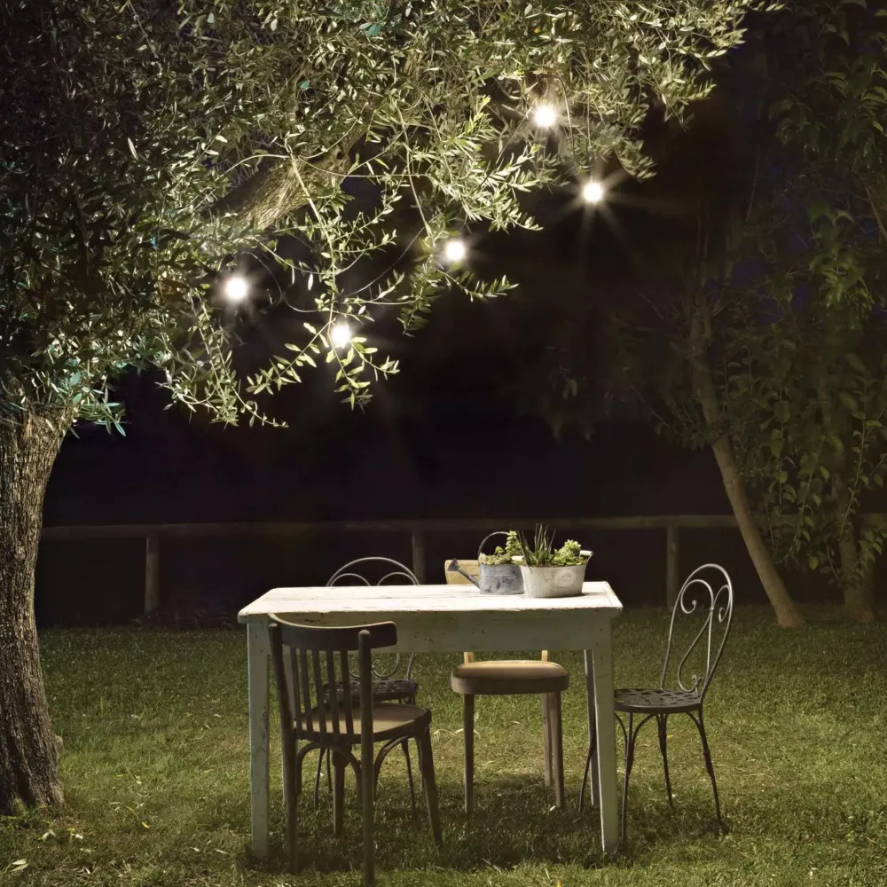 Faretti Da Esterno-Ideal Lux Fiesta sp10 cavo comn portalampada da giardino 10 luci