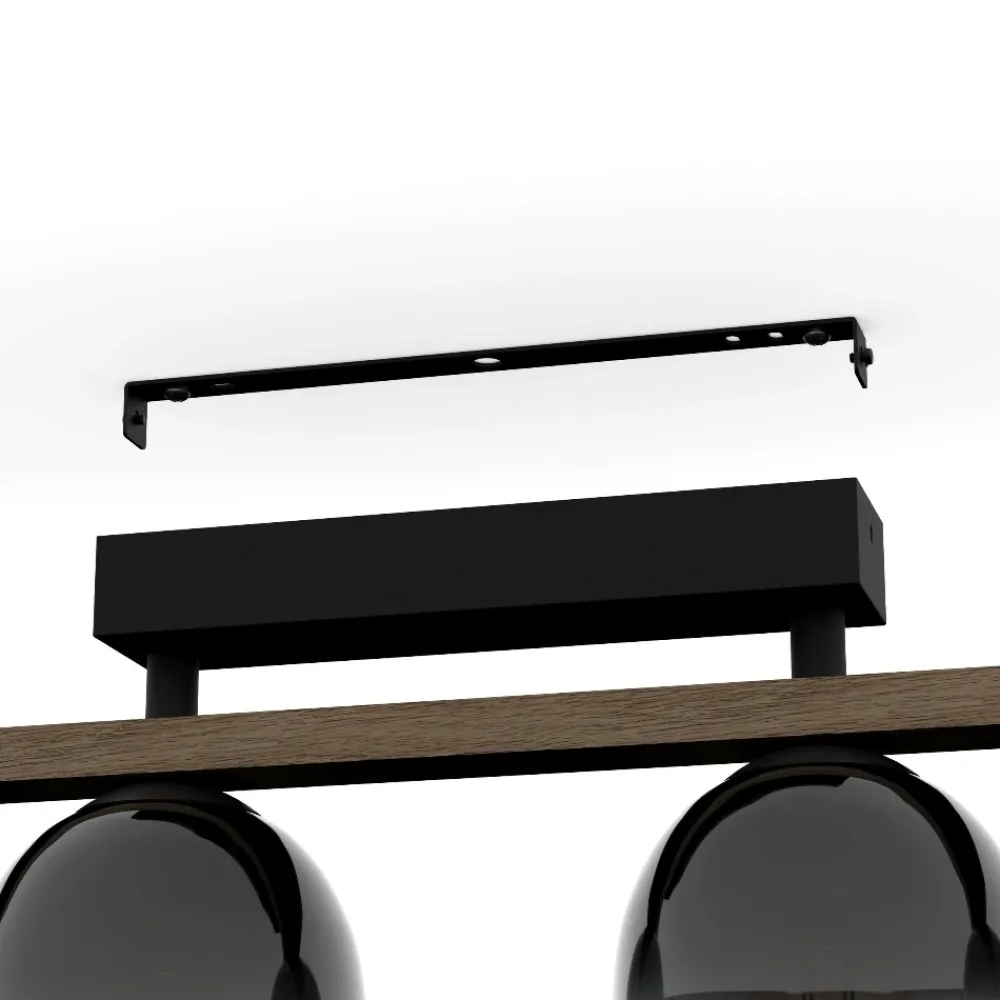 Plafoniere Moderne-Eglo Filago plafoniera moderna con dettagli in legno 4 luci