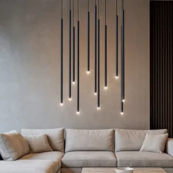 Lampadari Moderni-Ideal Lux Filo lampadario moderno led 19w 3000k sp12 nero