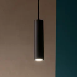 Lampade A Sospensione-Ondaluce Filo lampada a sospensione cilindro nero per isola cucina