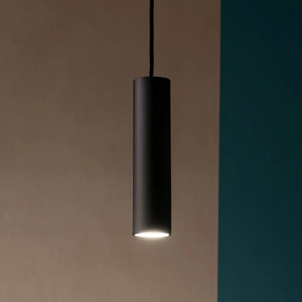Lampade A Sospensione-Ondaluce Filo lampada a sospensione cilindro nero per isola cucina