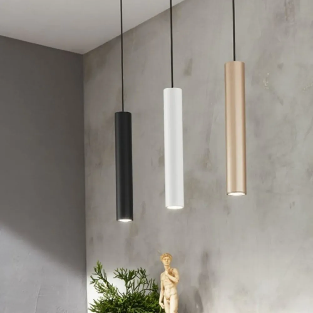 Lampade A Sospensione-Ondaluce Filo lampada a sospensione cilindro nero per isola cucina