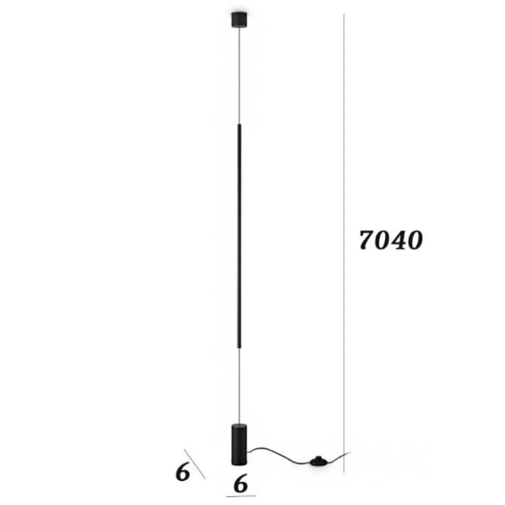 Lampade Da Terra-Ideal Lux Filo pt 2700k lampada da terra nera moderna led