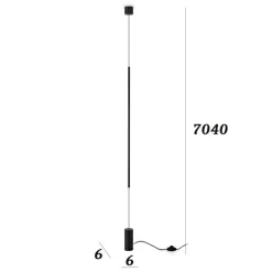 Lampade Da Terra-Ideal Lux Filo pt lampada da terra sospesa moderna nera led 15w 3000k