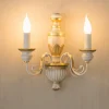 Applique Da Parete-Ideal Lux Firenze ap2 applique bianco antico foglia oro 2 luci
