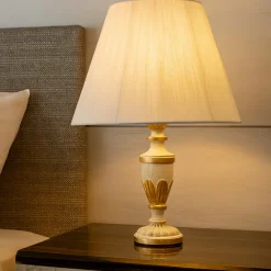 Abat Jour-Ideal Lux Firenze tl1 abat-jour da comodino camera da letto bianca e oro