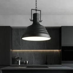 Lampadari Cucina-Ideal Lux Fisherman sp1 lampadario per isola cucina nero opaco
