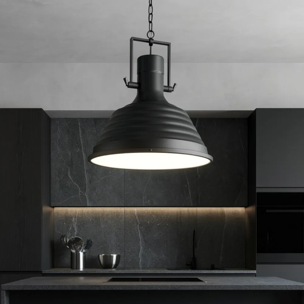 Lampadari Cucina-Ideal Lux Fisherman sp1 lampadario per isola cucina nero opaco