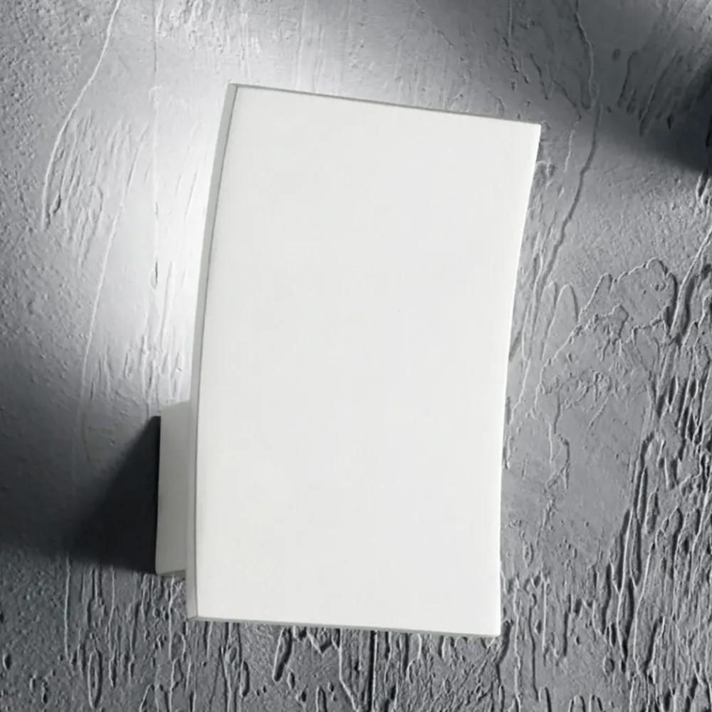 Applique Da Parete-Ideal Lux Fix ap applique bianca curva led 5,5w 3000k