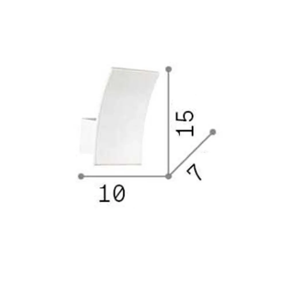 Applique Da Parete-Ideal Lux Fix ap applique bianca curva led 5,5w 3000k