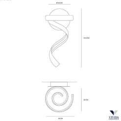 Applique Da Parete-Vivida International Flame vivida applique led 3000k 4000k nero moderna