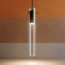 Lampade A Sospensione-Ideal Lux Flam sp lampada a sospensione vetro trasparente led