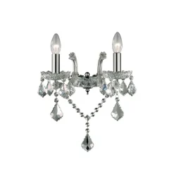 Applique Da Parete-Ideal Lux Florian ap2 applique cristalli trasparenti 2 bracci