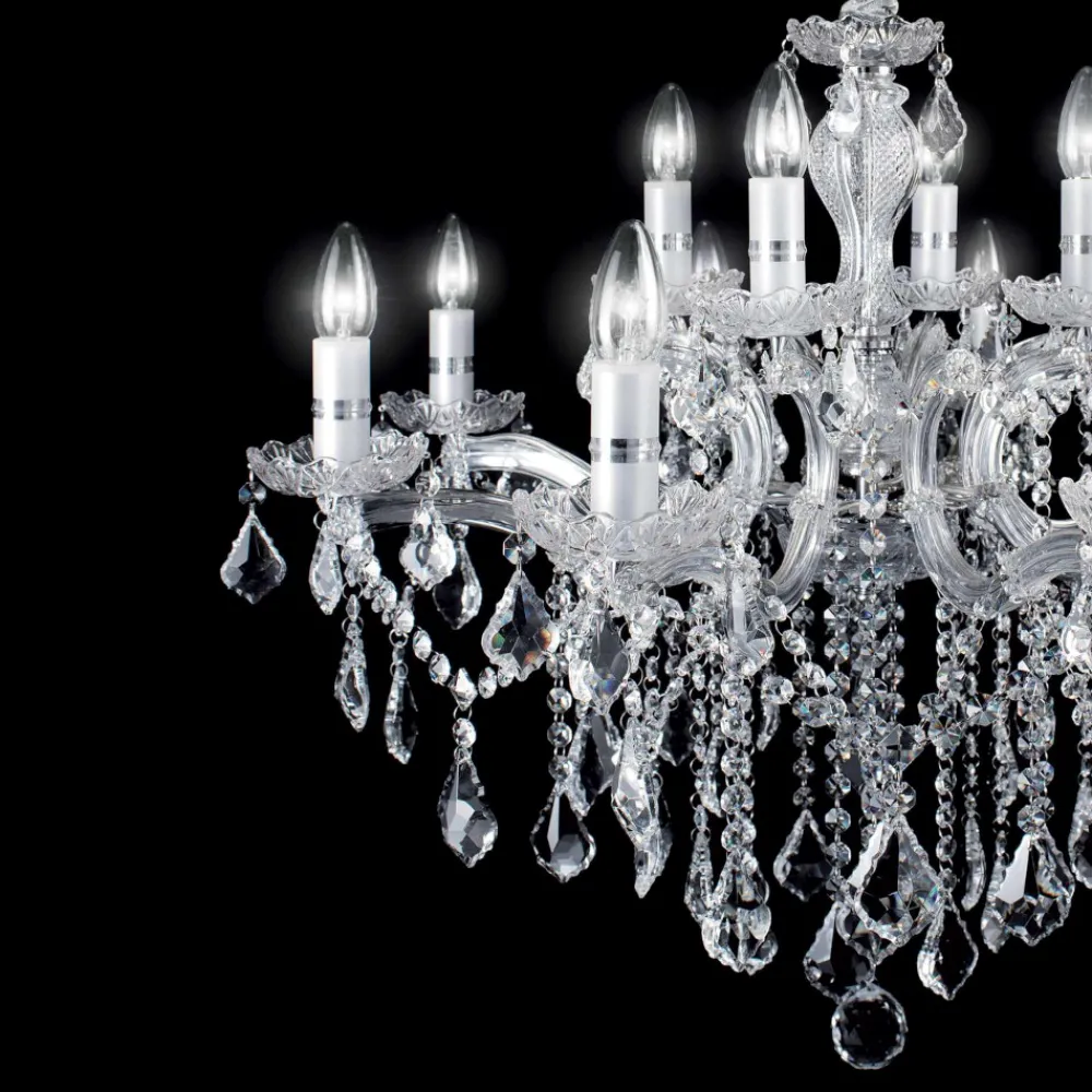 Lampadari Moderni-Ideal Lux Florian sp18 lampadario di cristallo 18 luci per salone