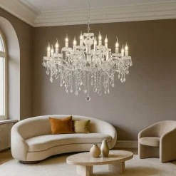 Lampadari Moderni-Ideal Lux Florian sp12 lampadario di cristallo trasparente