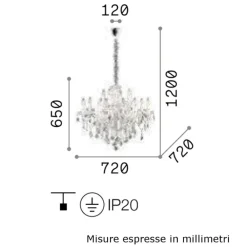 Lampadari Moderni-Ideal Lux Florian sp12 lampadario di cristallo trasparente