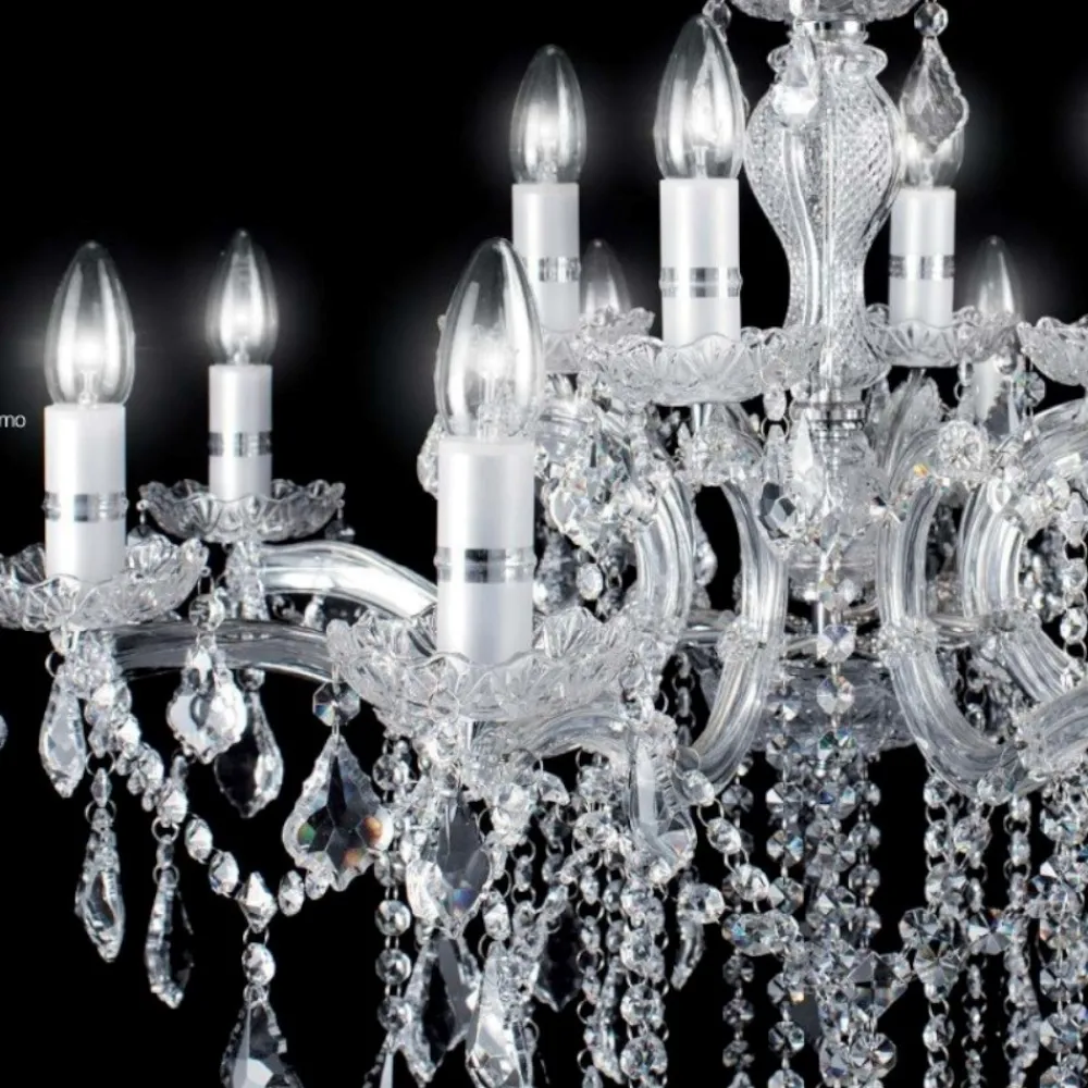 Lampadari Moderni-Ideal Lux Florian sp6 lampadario di cristallo 6 bracci trasparente