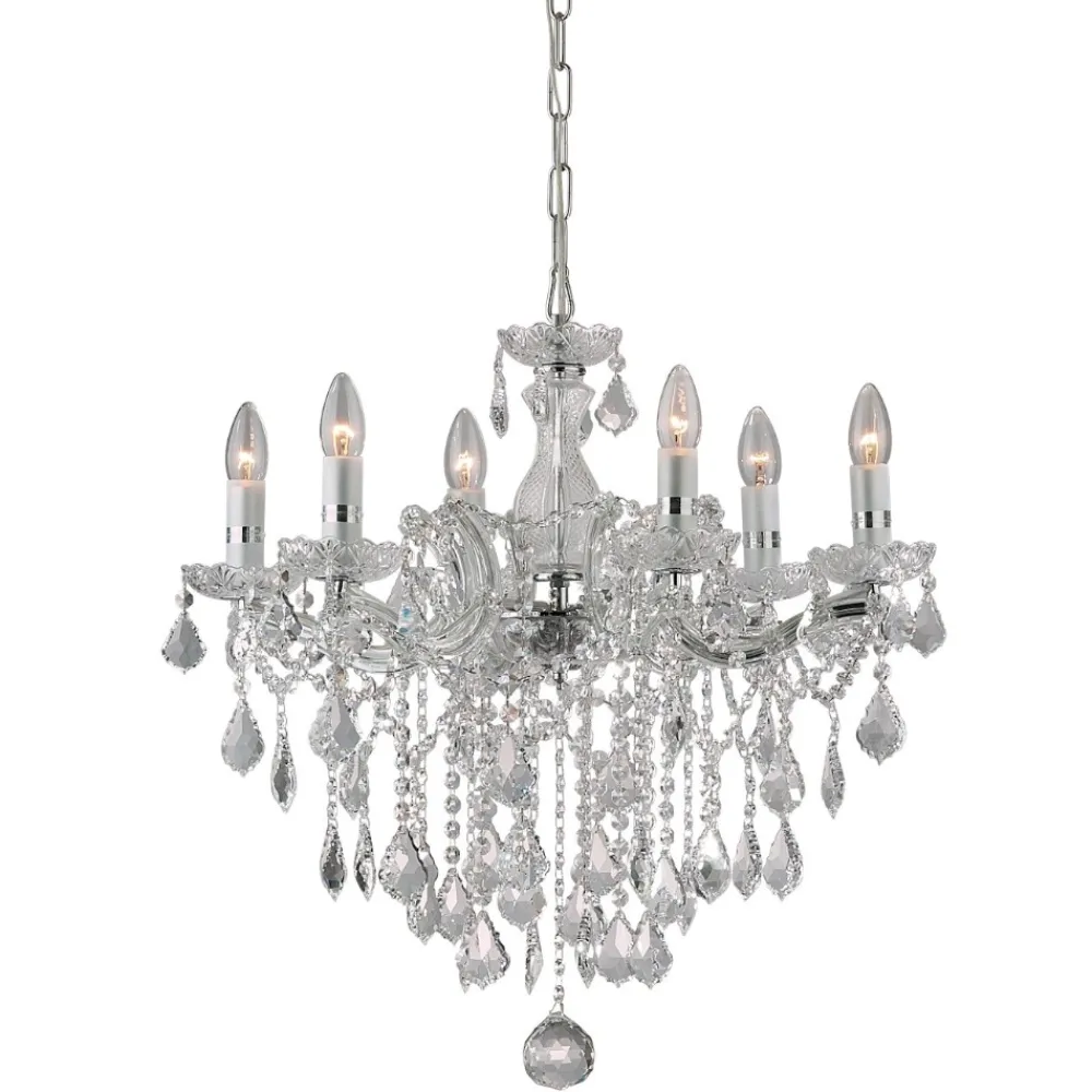 Lampadari Moderni-Ideal Lux Florian sp6 lampadario di cristallo 6 bracci trasparente