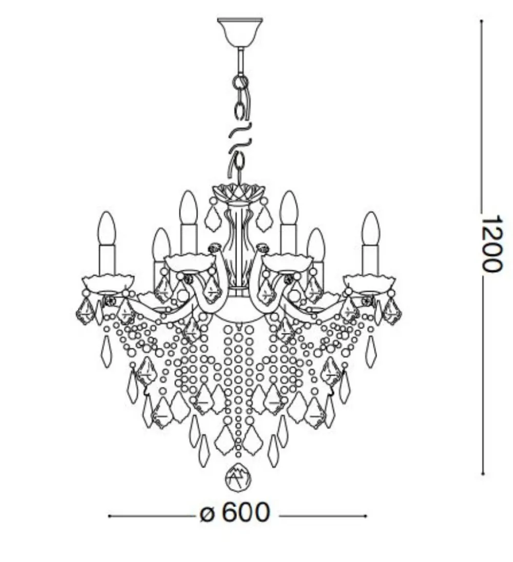 Lampadari Moderni-Ideal Lux Florian sp6 lampadario di cristallo a goccia oro