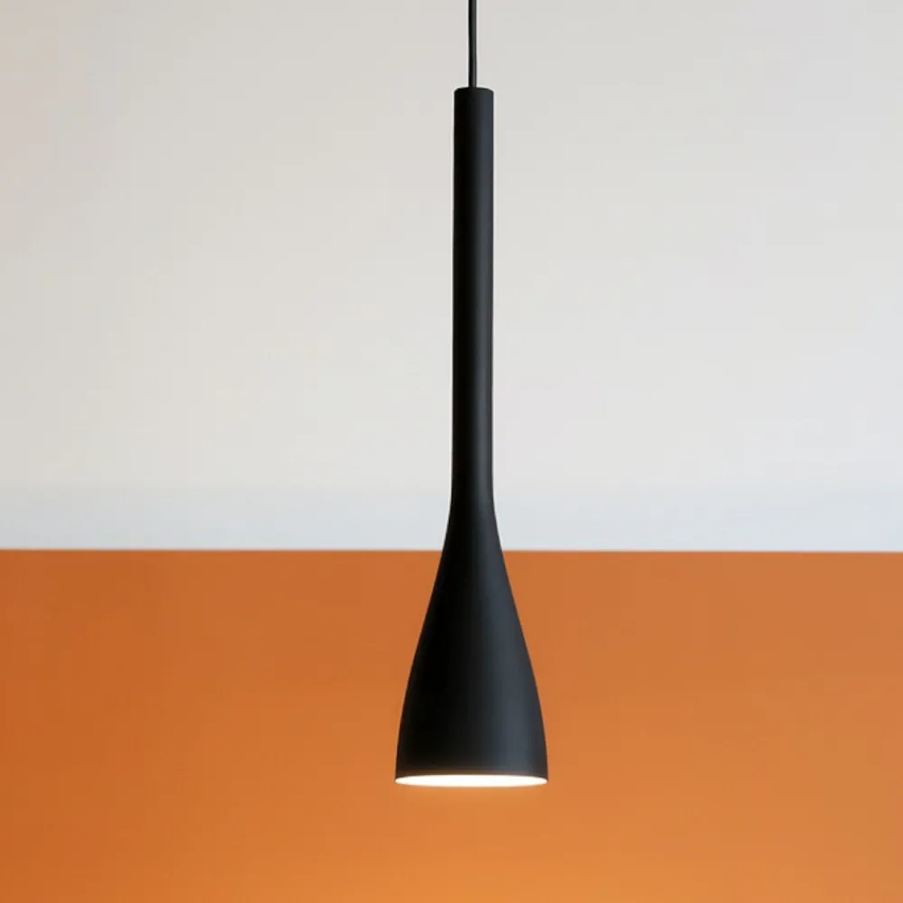 Lampade A Sospensione-Ideal Lux Flut sp1 big ampada a sospensione per penisola vetro nero design