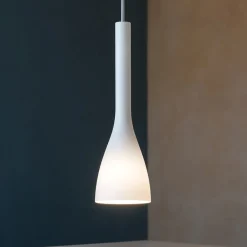 Lampade A Sospensione-Ideal Lux Flut sp1 big lampada a sospensione per cucina vetro bianco