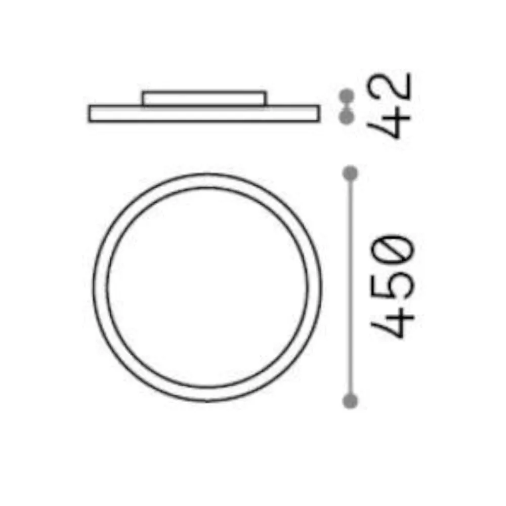 Plafoniere Moderne-Ideal Lux Fly slim plafoniera led 3000k moderna rotonda