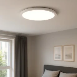 Plafoniere Moderne-Ideal Lux Fly slim plafoniera led 3000k 18w bianca diametro 35cm