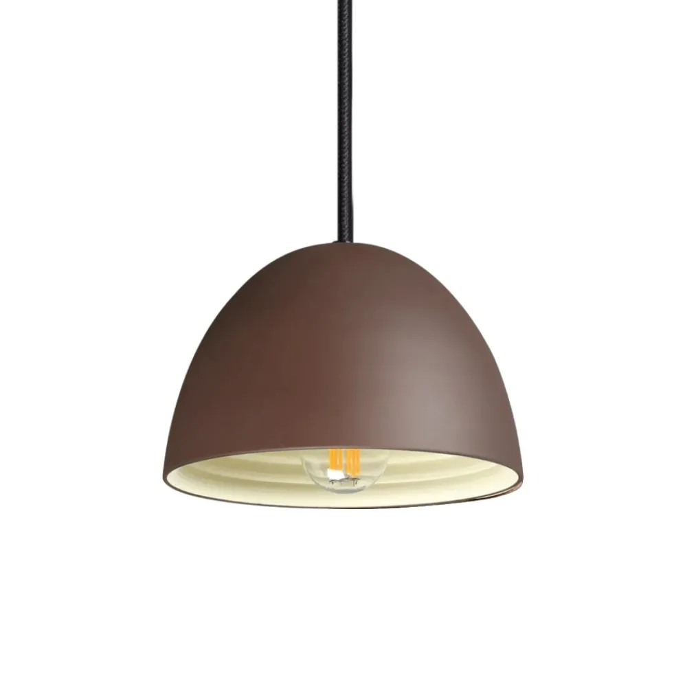 Lampade A Sospensione-Ideal Lux Folk sp1 d18 lampada a sospensione corten marrone per isola penisola cucina