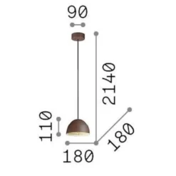 Lampade A Sospensione-Ideal Lux Folk sp1 d18 lampada a sospensione corten marrone per isola penisola cucina