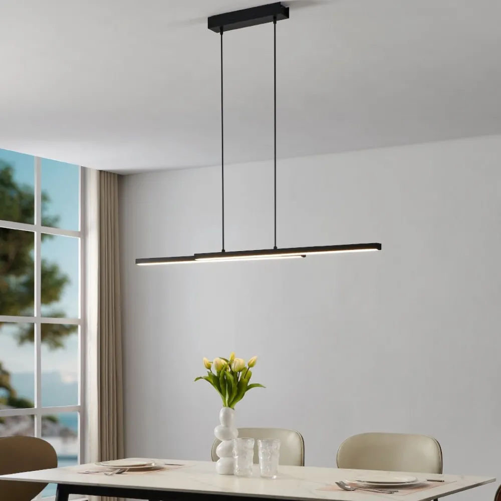 Lampadari Cucina-Eglo Fraioli z lampadario per cucina colore nero led rgb 2700k a 6500k