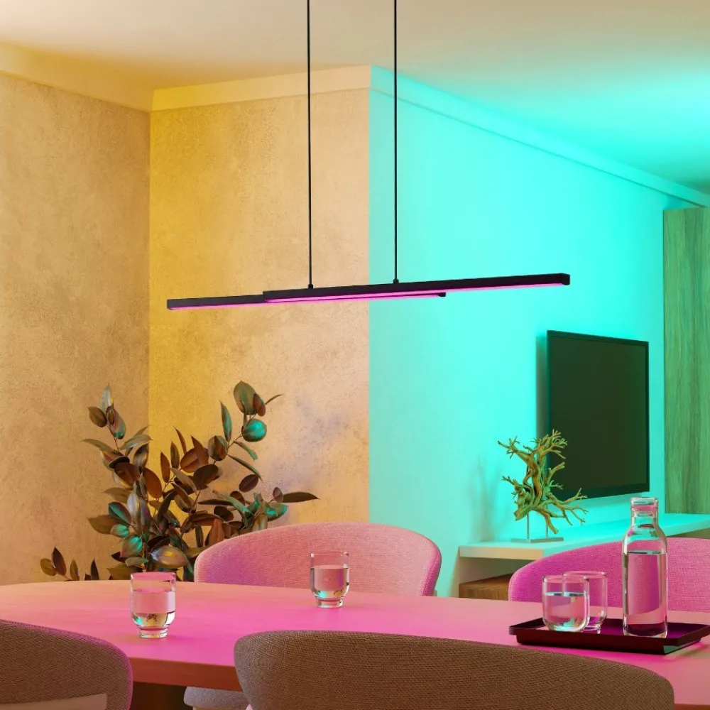 Lampadari Cucina-Eglo Fraioli z lampadario per cucina colore nero led rgb 2700k a 6500k