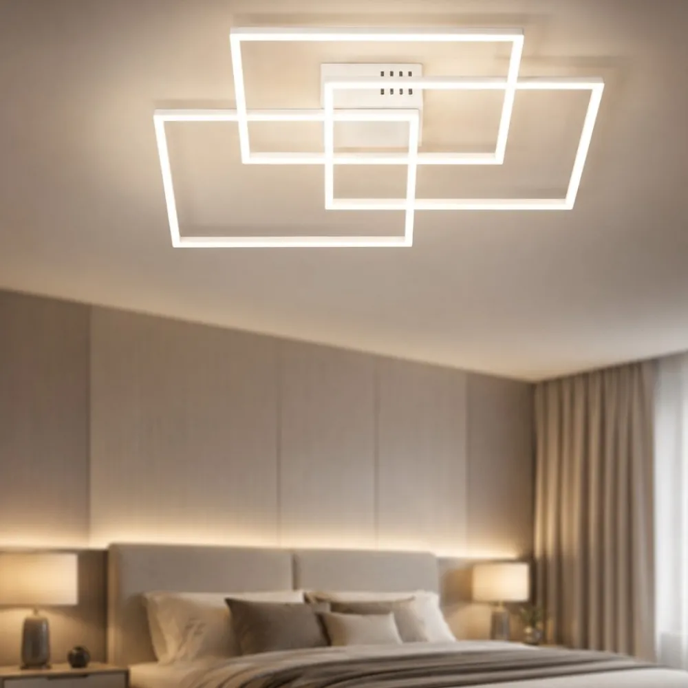 Plafoniere Moderne-Ideal Lux Frame pl quadrato bianco plafoniera led 35w 3000k