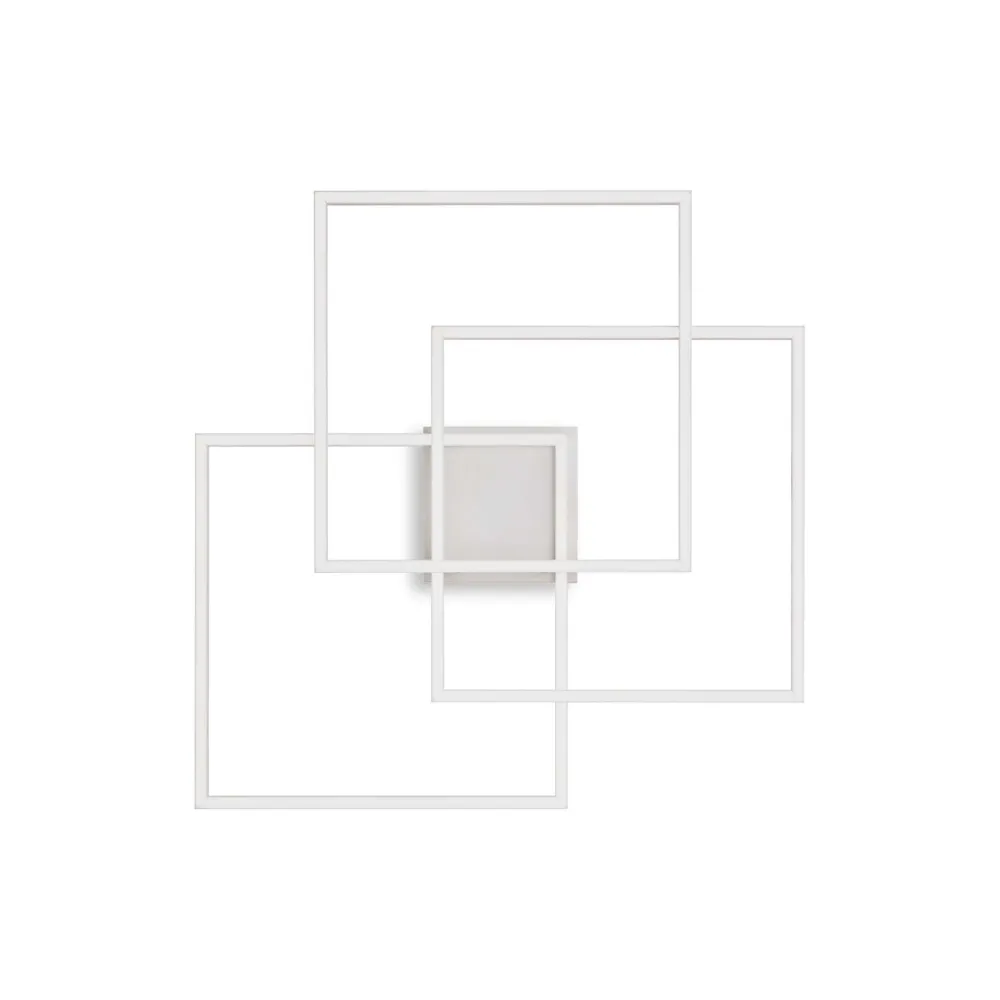 Plafoniere Moderne-Ideal Lux Frame pl quadrato bianco plafoniera led 35w 3000k