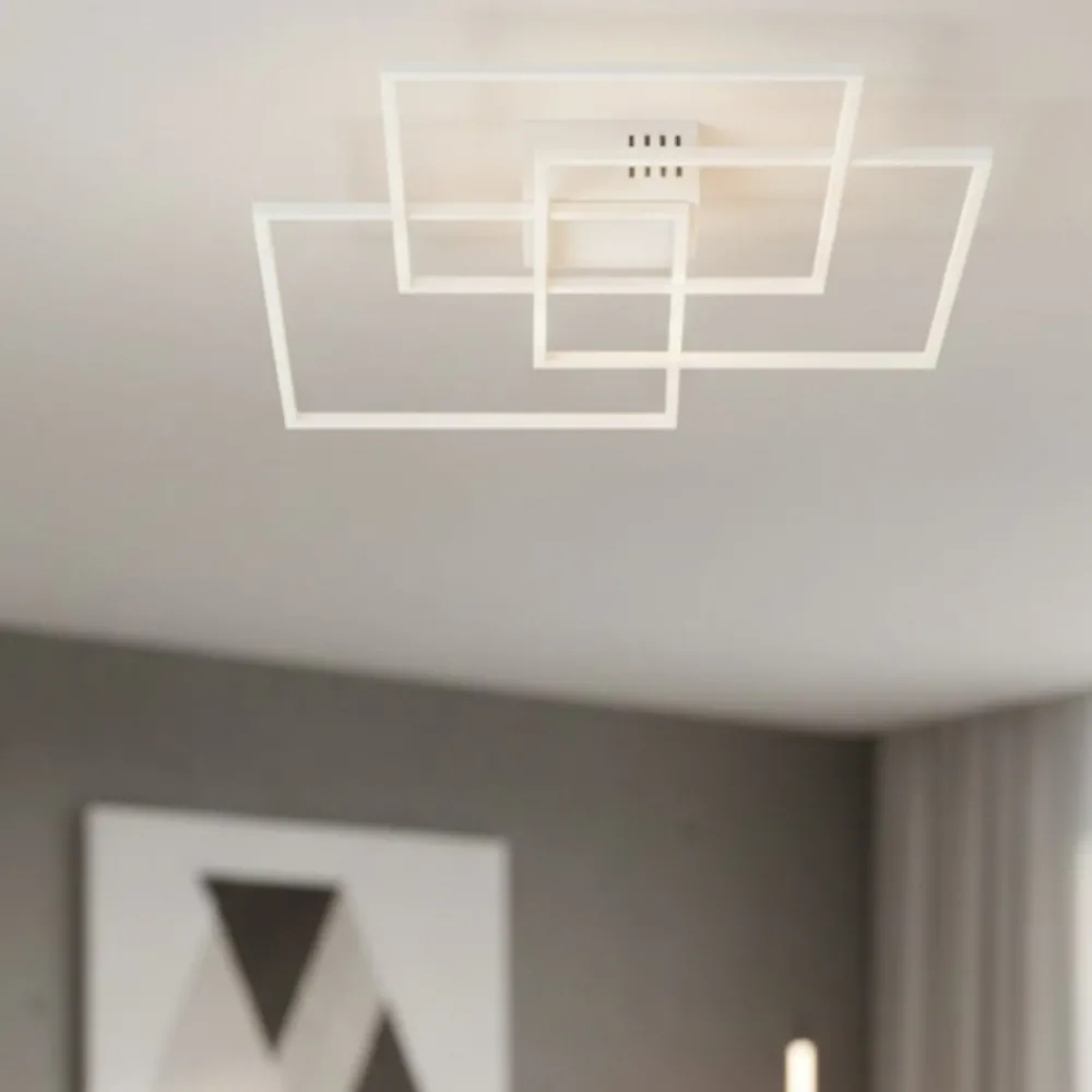 Plafoniere Moderne-Ideal Lux Frame pl quadrato bianco plafoniera led 35w 3000k