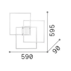 Plafoniere Moderne-Ideal Lux Frame pl quadrato bianco plafoniera led 35w 3000k